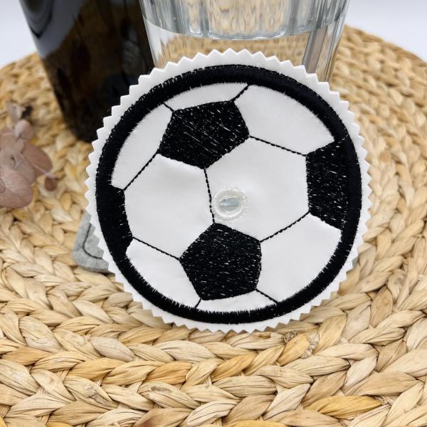 Stickdatei Glasdeckel Fußball ITH für den 10x10cm Stickrahmen